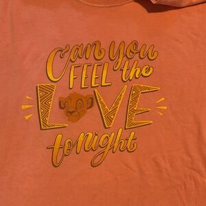 Orange Graphic Tee with Yellow Print